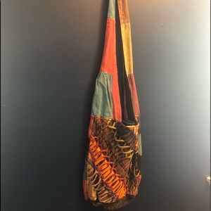 Multi colored cross body bag